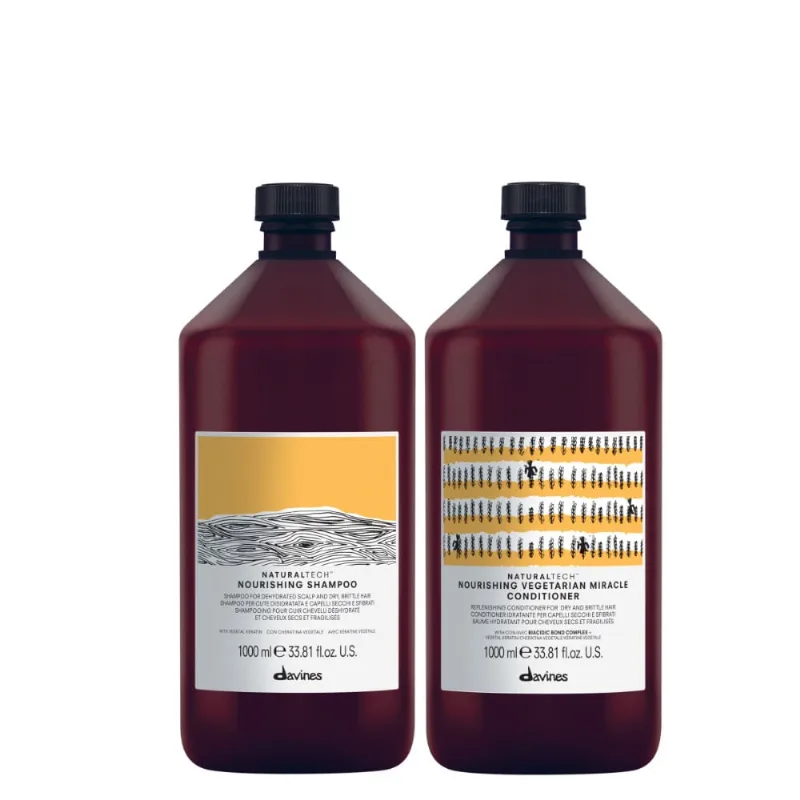 Davines Naturaltech Nourishing Pack Hidratación Cabello Seco Shampoo 1000ml + Acondicionador 1000ml Davines Nourishing Shampoo Hidratación Cabello Seco 1000 ml + Acondicionador 1000 ml
