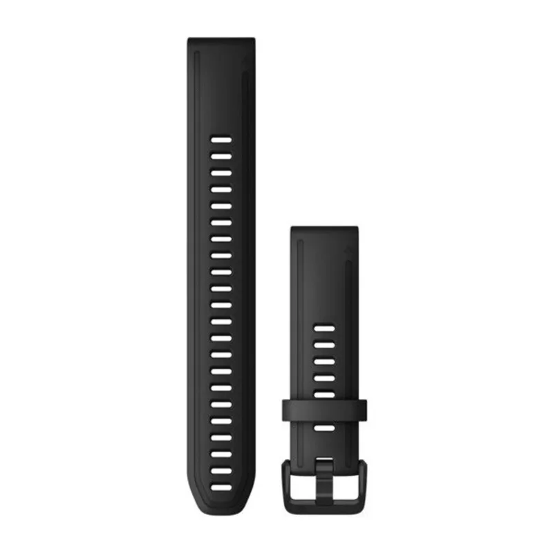 Pulseira Garmin QuickFit 20 Preta Approach S70/D2 Delta S/Descent Mk2S/Descent Mk3-43 mm/Descent Mk3i/Descent X50i/epix Pro Gen 2-42 mm/fênix 5S, 6S, 7S, 8/Instinct 2S/Instinct E-40 mm