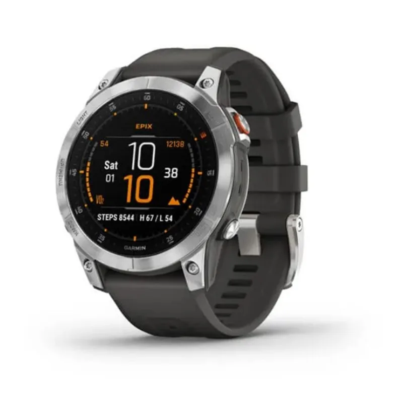 Relógio Garmin epix Gen 2 com Monitor Cardíaco de Pulso e GPS Relógio Garmin epix Gen 2 Cinza c/ pulseira de silicone Cinza com Monitor Cardíaco de Pulso e GPS