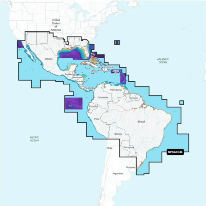 SD Card Mapa Garmin Carta Náutica Garmin Navionics+ Nvsa004L - Mexico Caribe E Brasil