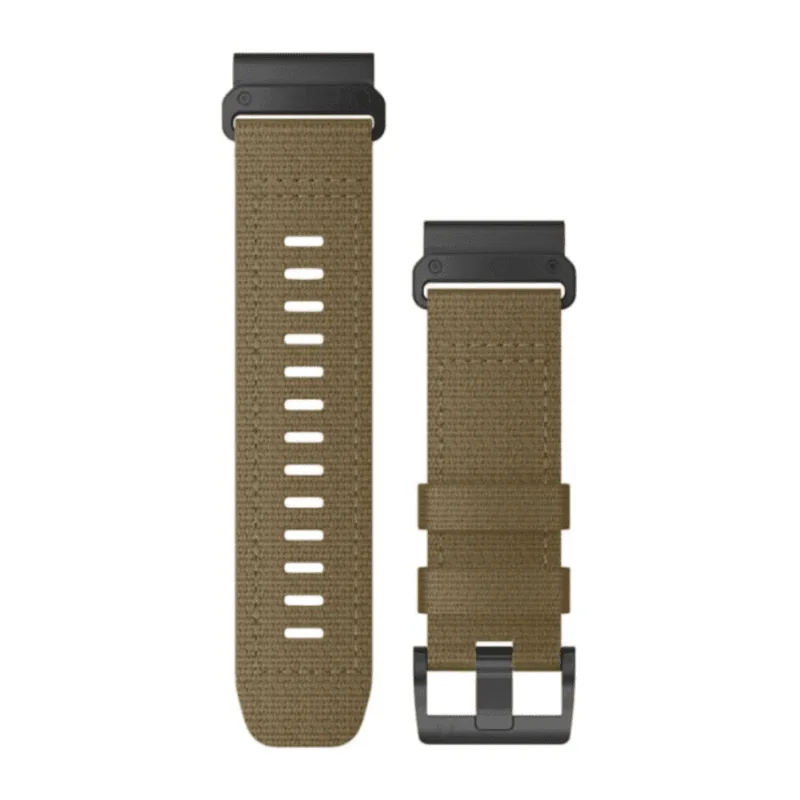 Pulseira Garmin QuickFit 26 Coyote Tan Descent Mk1, Mk2i, Mk3i-51 mm/Enduro 3/fênix 3, 5X, 6X, 7X Pro, 8, 8 Pro/Instinct 3-50mm