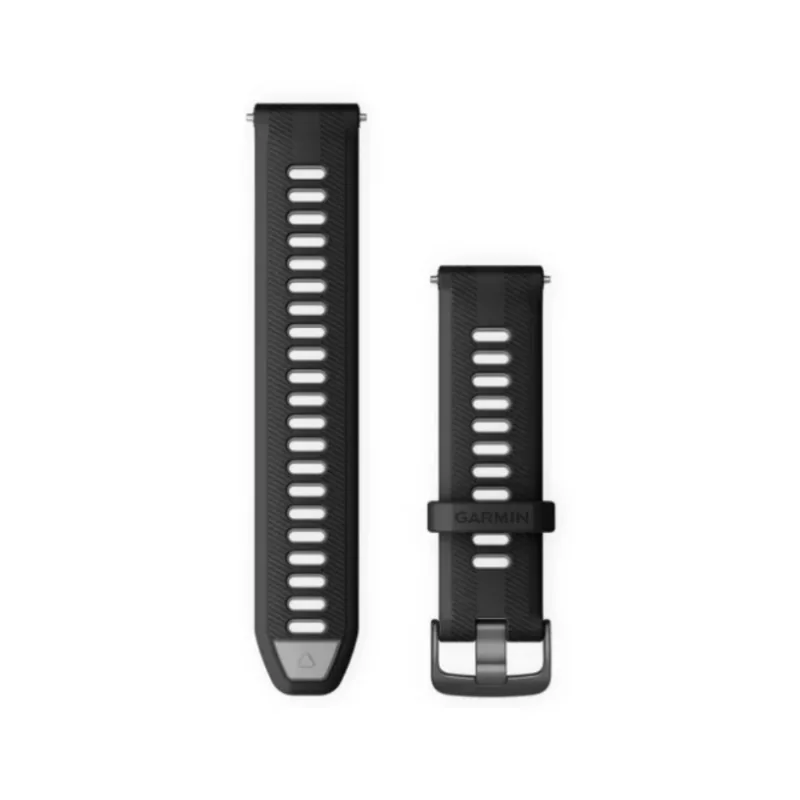 Pulseira Garmin Forerunner 955/965 Pulseira Forerunner 965 Preto e Cinza 22mm c/ Hardware Cinza Ardósia Silicone