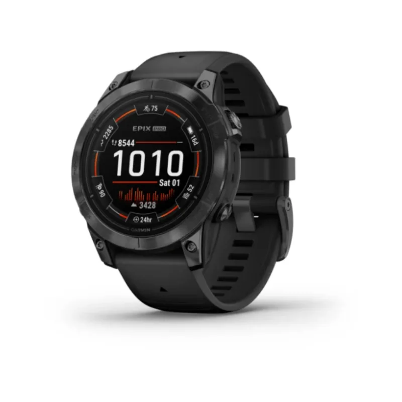 Relógio Garmin epix Gen 2 Pro com Monitor Cardíaco de Pulso e GPS Relógio Garmin Epix Pro Gen 2 47mm Cinza com pulseira Preta