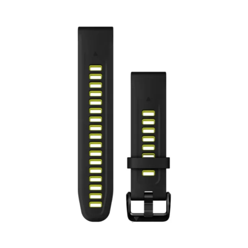 Pulseira Garmin QuickFit 20 Preto e Amarelo Approach S70/D2 Delta S/Descent Mk2S/Descent Mk3-43 mm/Descent Mk3i/Descent X50i/epix Pro Gen 2-42 mm/fênix 5S, 6S, 7S, 8/Instinct 2S/Instinct E-40 mm