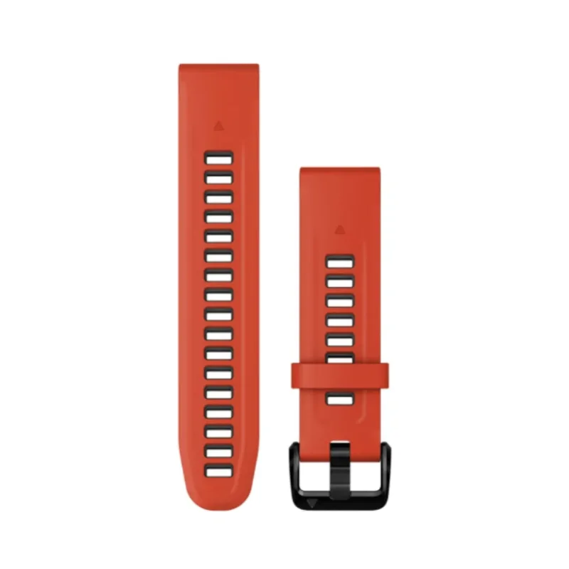 Pulseira Garmin QuickFit 20 Preto e Vermelho Approach S70/D2 Delta S/Descent Mk2S/Descent Mk3-43 mm/Descent Mk3i/Descent X50i/epix Pro Gen 2-42 mm/fênix 5S, 6S, 7S, 8/Instinct 2S/Instinct E-40 mm