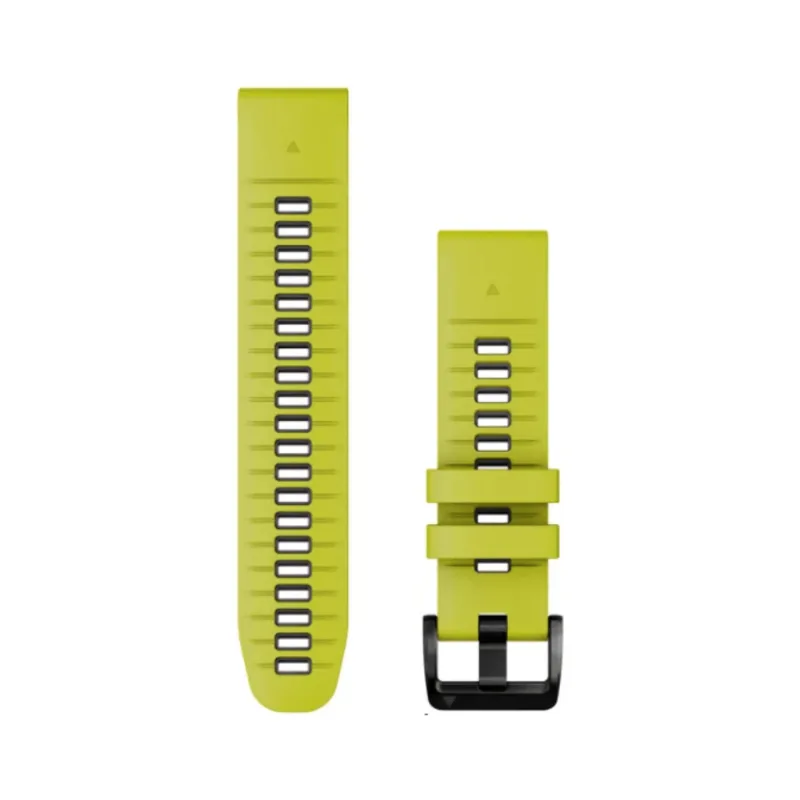 Pulseira Garmin QuickFit 22 Amarelo e Grafite Approach S60, S62, S70/Descent G1, G2/epix PRO gen 2-47 mm/fênix 5, Plus/fênix 6, 7, 8, E/FR 955, 965, 970/Instinct-45 mm/MARQ
