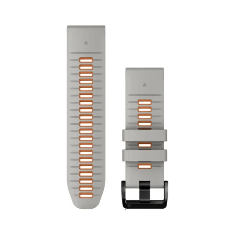 Pulseira Garmin QuickFit 26 Cinza e Laranja Descent Mk1, Mk2i, Mk3i-51 mm/Enduro 3/fênix 3, 5X, 6X, 7X Pro, 8, 8 Pro/Instinct 3-50mm