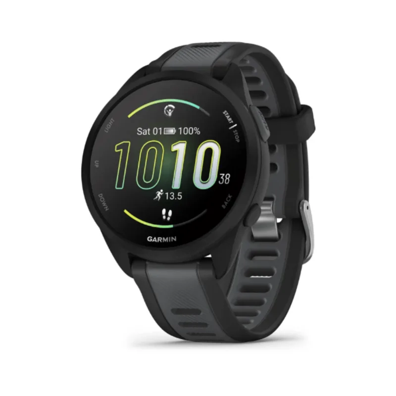 Relógio Garmin Forerunner 165 com Monitor Cardíaco de Pulso e GPS Relógio Garmin Forerunner 165 Preto e Cinza Ardósia