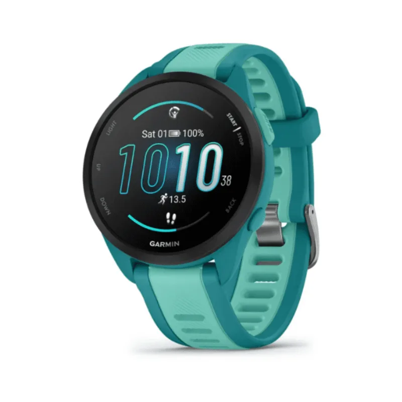 Relógio Garmin Forerunner 165 com Monitor Cardíaco de Pulso e GPS Relógio Garmin Forerunner 165 Music Turquesa e Azul