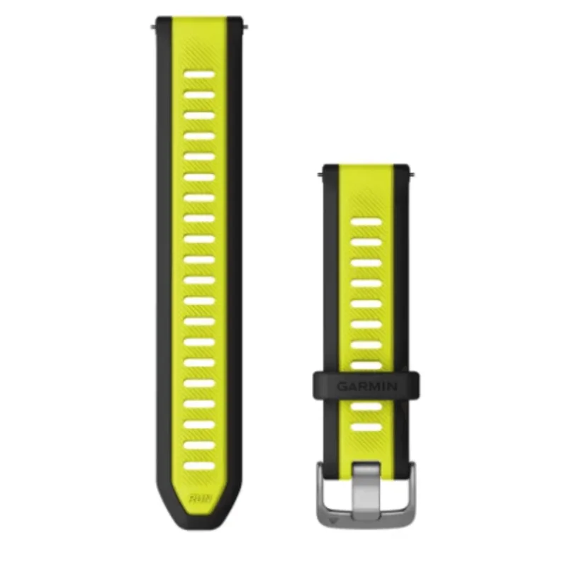 Pulseira Garmin Quick Release 20 mm Amarelo e Preto Approach S12/S40/S42/S44/S50/D2 Air/D2 Air X10/FR 55/165/245/570/645/Venu/Venu 2 Plus/Venu Sq/Sq2/vívoactive 3/vívoactive 5/vívoactive 6