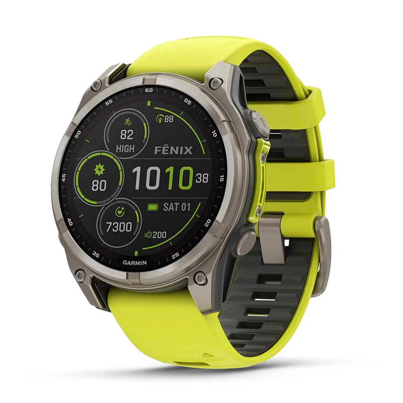 Garmin Fenix 8 Solar Titanium Amp Yellow - Graphite / 47 mm