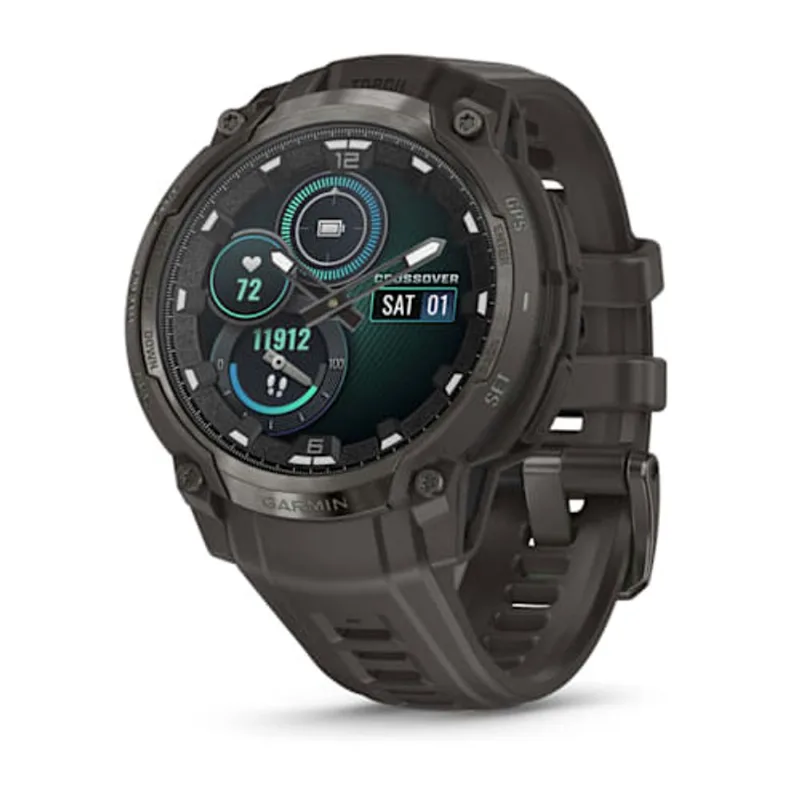 Relógio Garmin Instinct Crossover AMOLED Relógio Garmin Instinct AMOLED Carvão com pulseira de silicone carvão