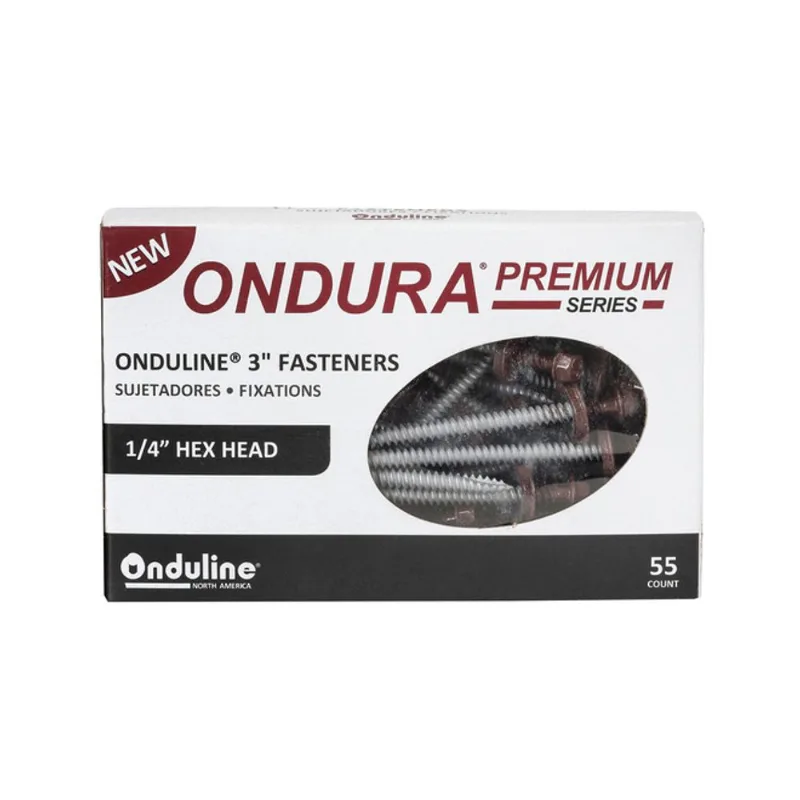 Onduline Hex Head Screws - Steel - 1/4-in - Pack of 55 - Red