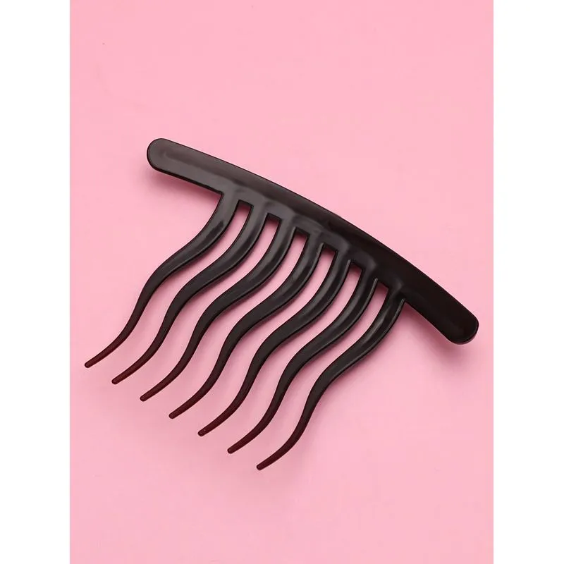 Pente Preto De Dentes Largos Pente Ondulado Pente Encaracolado Usado Para Fixação