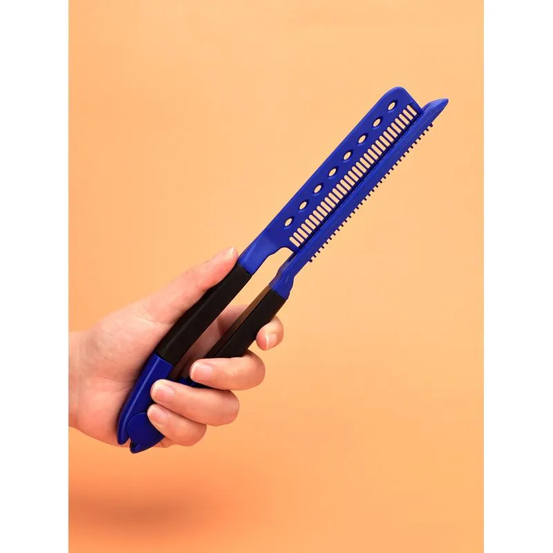 V Tipo Folding Pente Cabelo Alisador Escova Portátil Diy Sty