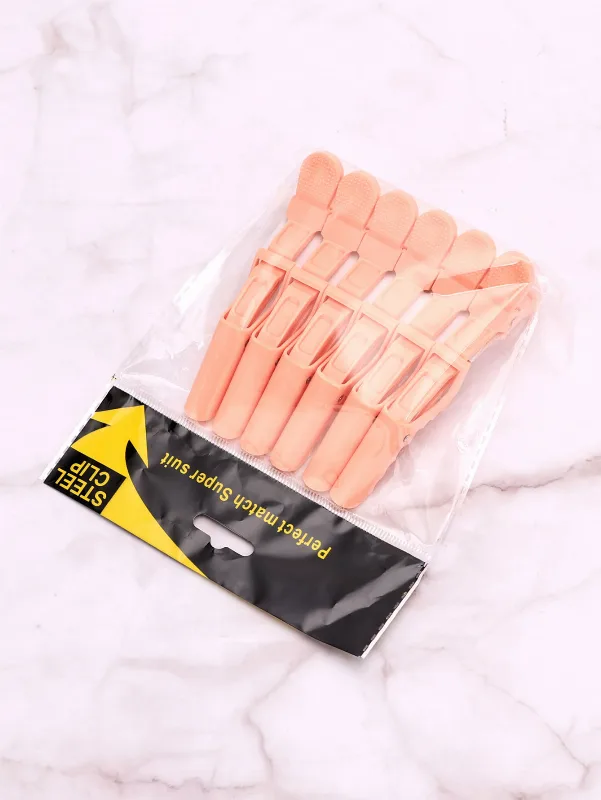 6pcs Jacaré Grampo De Cabelo Plástico Salão De Cabeleireiro Grampos De Cabelo