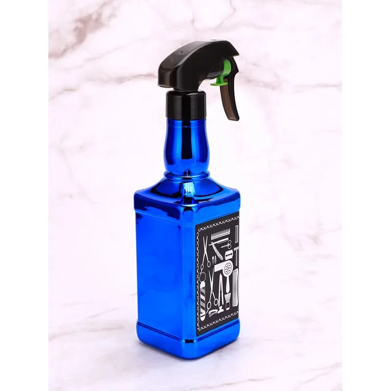 500ml Galvanizado Azul Spray Garrafa Salon Barber Pulverizador
