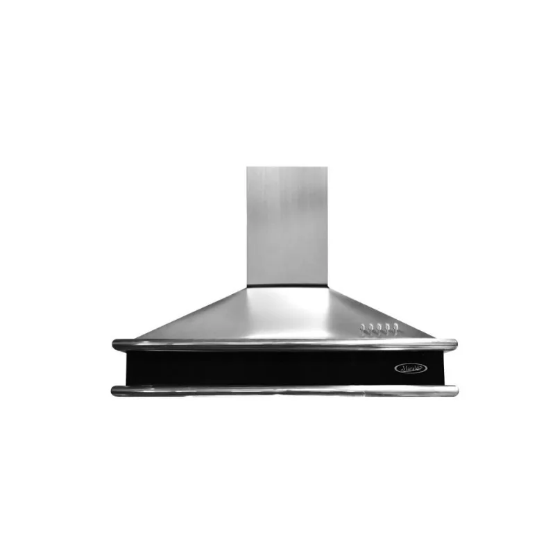 Campana Maraldi Dc Cristal 60 Cm Acero Negro Con Luz