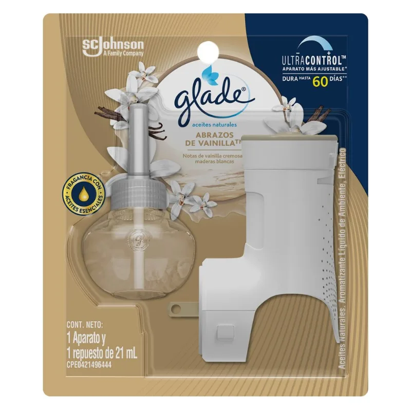 Ambientador Eléctrico GLADE Abrazos de Vainilla Empaque 1un