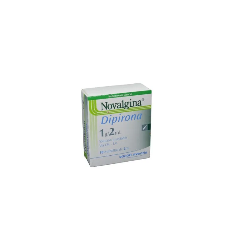 Novalgina Solución Inyectable 1 G / 2 Ml Caja con 10 Ampollas de 2 Ml