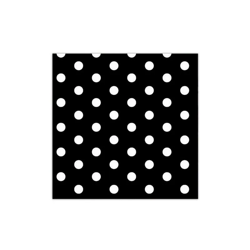 Guardanapo Estampado Poá Preto 33x33 c/20 - Silver Festas