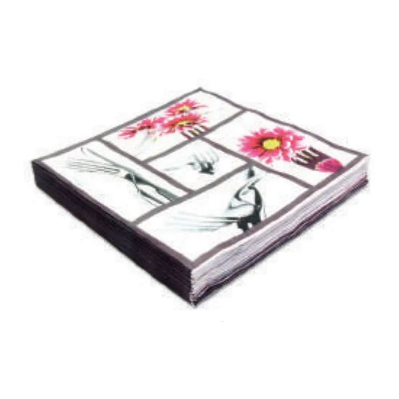Guardanapo Estampado Floral 33x33 c/20 - Silver Festas