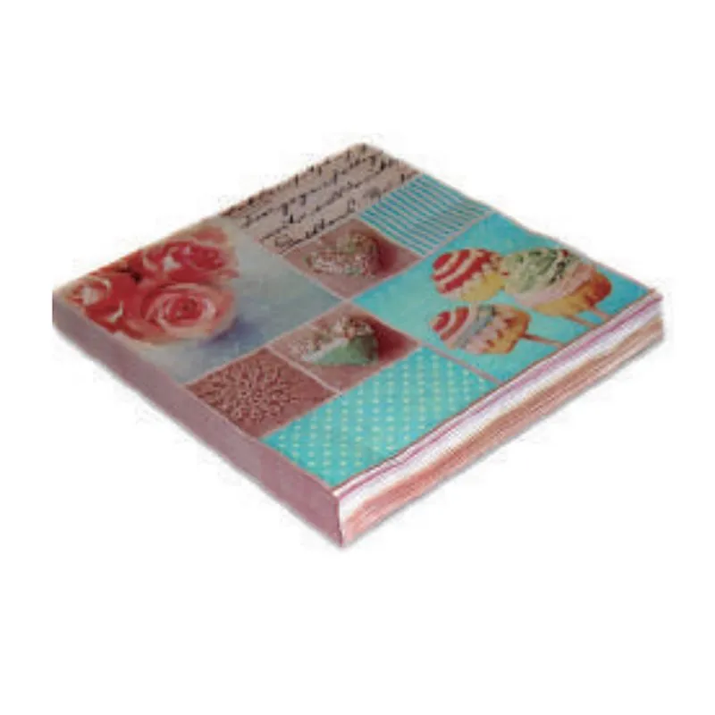 Guardanapo Estampado Decorado Azul Rosa 33x33 c/20 - Silver Festas