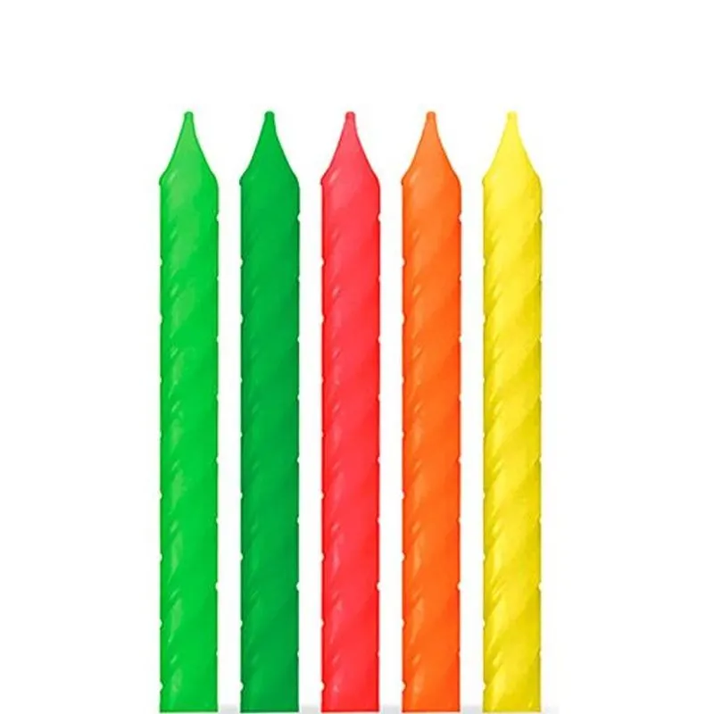 Vela Palito Espiral Neon - 10 Un