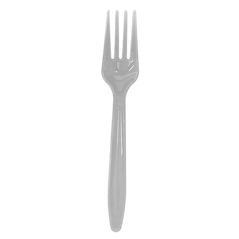 Garfo Refeição Branco Biodegradável c/10 - Silver Plastic