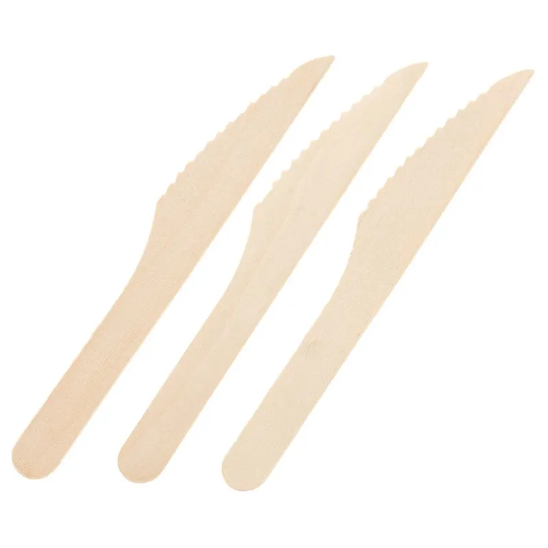 Faca Refeição Madeira Biodegradável c/10 - Silver Plastic
