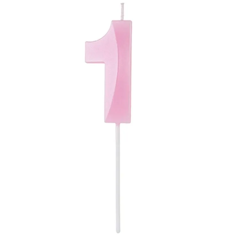 Vela de Aniversário Design Perolizada Rosa Nº 1 - Silver Festas