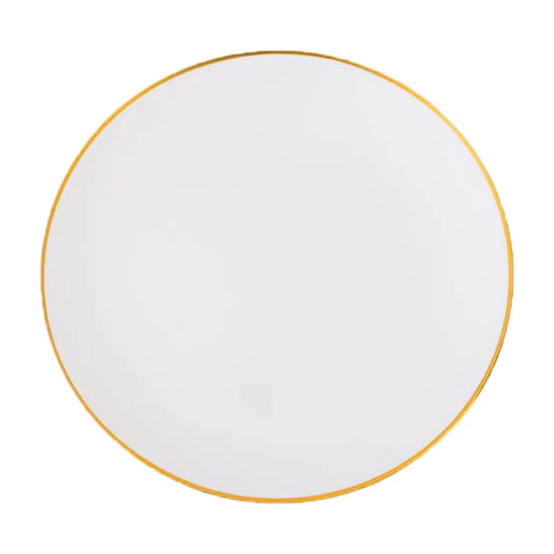 Prato Sobremesa Branco Fio Dourado 6 Unidades B0928 SILVER PLASTIC