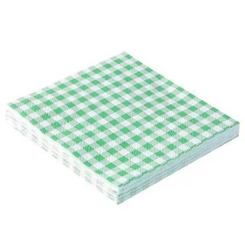 Guardanapo Xadrez Verde/Branco 33x33cm c/20 - Silver Festas