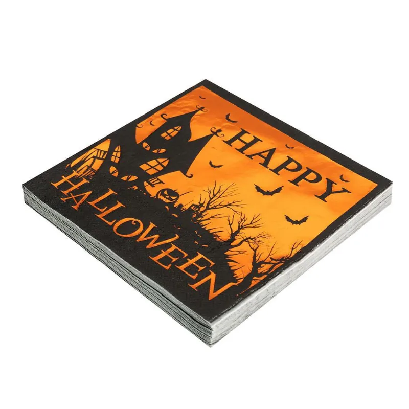 Guardanapo Estampado Metalizado Happy Holloween Folha Dupla 33x33cm