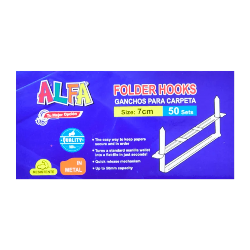 Gancho Metal para Folder Set 50 Piezas