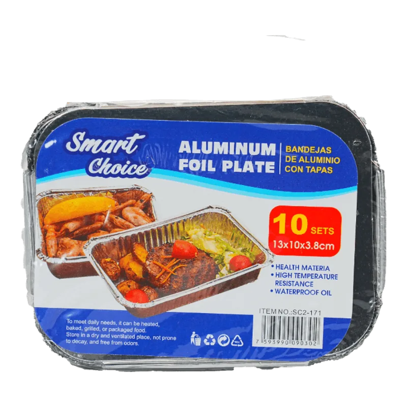 Bandeja de Aluminio|10 Unidades|13 x 10 x 3.8 cm