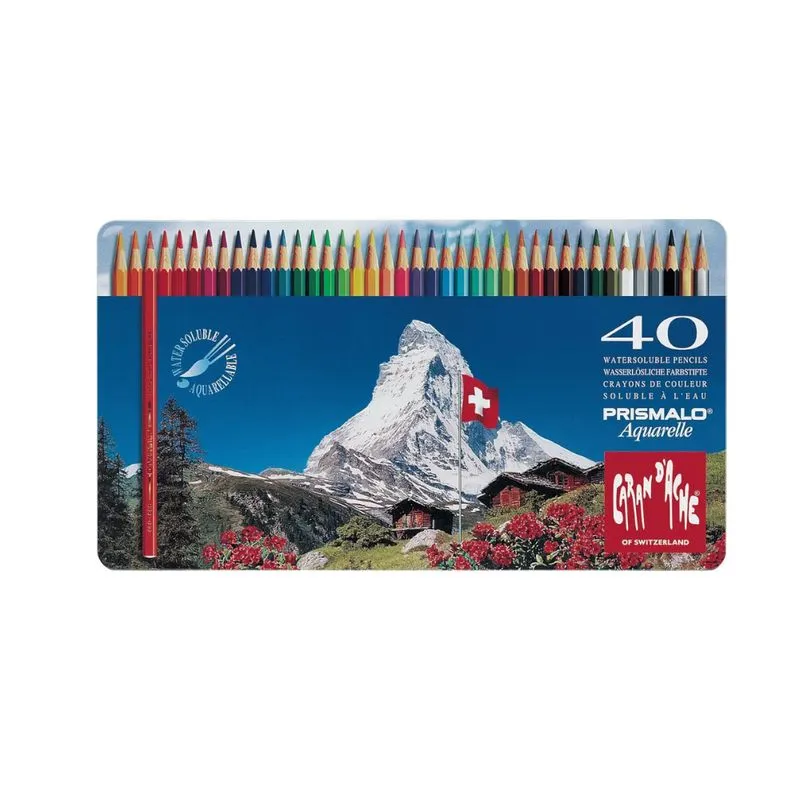 Lápis de Cor Aquarelável Caran D'ache Prismalo 40 Cores
