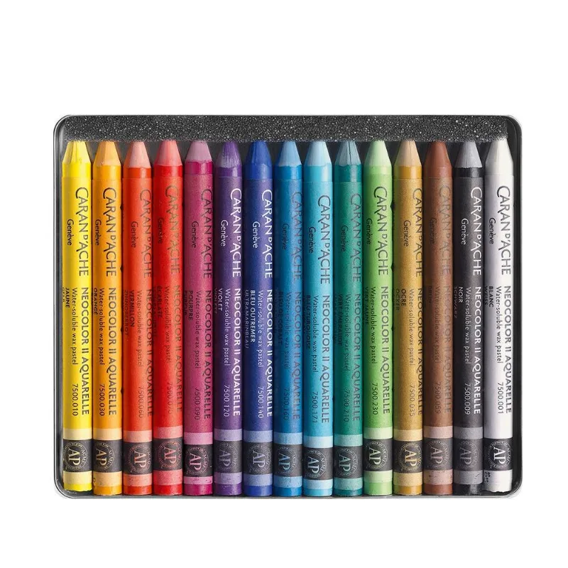 Pastel Oleoso Aquarelável Caran D'ache Neocolor Ii 15 Cores