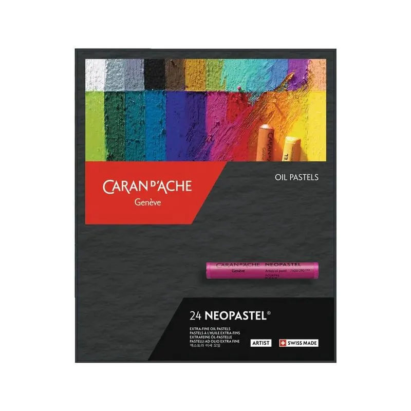 Giz Pastel Oleoso Caran D'Ache Neopastel Com 24 Cores