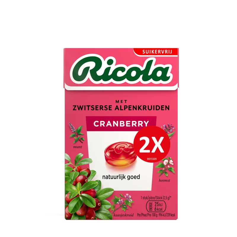 Ricola Cranberry Doosje 100 gram