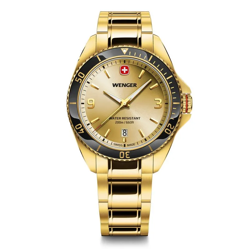 RELÓGIO WENGER EXECUTIVE DOURADO 40MM COM MOSTRADOR DOURADO EXECUTIVE