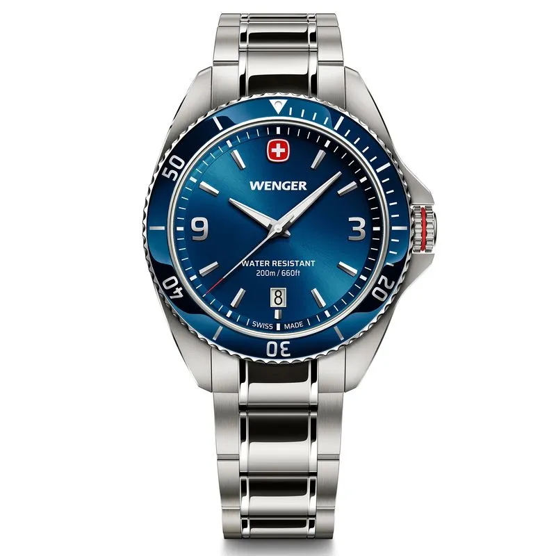 RELÓGIO WENGER EXECUTIVE 40MM COM MOSTRADOR AZUL EXECUTIVE