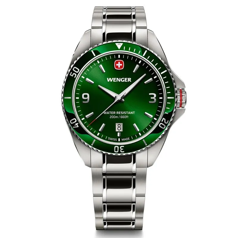 RELÓGIO WENGER EXECUTIVE 40MM COM MOSTRADOR VERDE EXECUTIVE