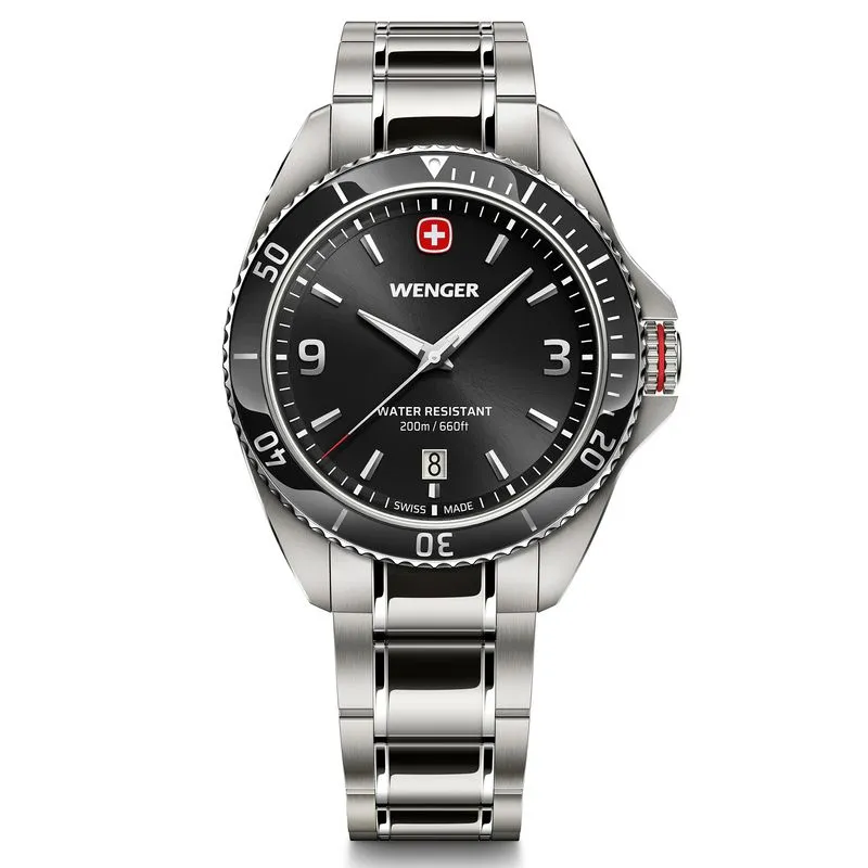 RELÓGIO WENGER EXECUTIVE 40MM COM MOSTRADOR PRETO EXECUTIVE