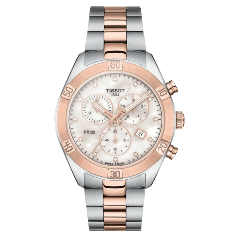 Relógio Tissot Pr 100 Ladies Madrepérola Diamante Branco T101.917.22.116.00