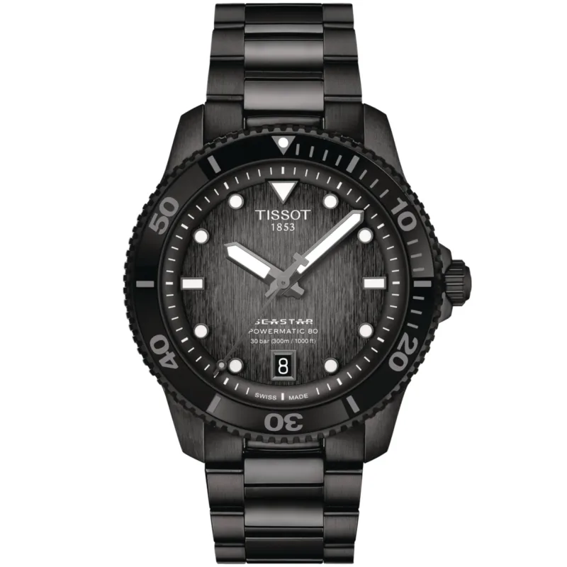 Relógio Tissot Seastar 1000 Powermatic 80 Preto T120.807.33.051.00