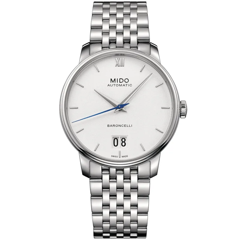 Relógio Mido Baroncelli II Big Date Automático Branco M027.426.11.018.00