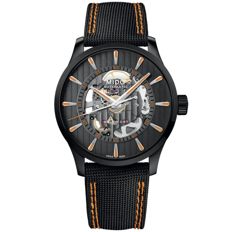 Relógio Mido Multifort Skeleton Vertigo Automático Preto M038.436.37.051.00