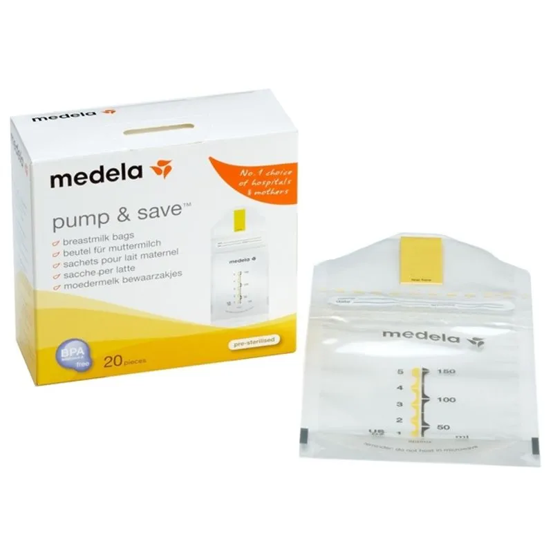 Saco para Leite Materno C/ 20 Pump & Save Medela