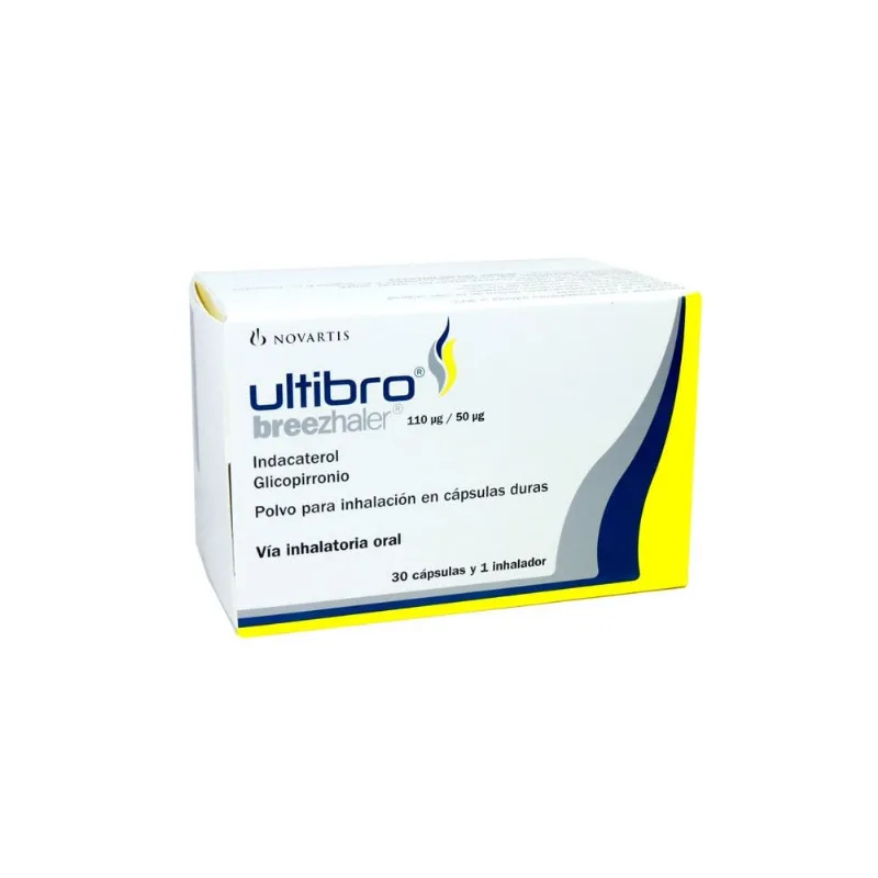 Ultibro Breezhaler Polvo 110 / 50 Mcg Caja con 30 Cápsulas y 1 Inhalador